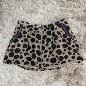 BCBGeneration Black Polka Dot Beige Skirt